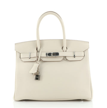 Hermes Birkin Handbag Light Togo with Palladium Hardware 30