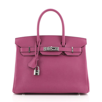 Hermes Birkin Handbag Pink Epsom with Palladium Hardware 30