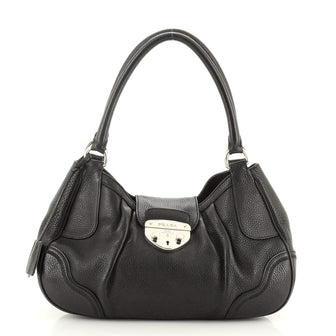 Prada Pushlock Tote Vitello Daino Medium