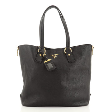 Prada Side Zip Shopper Tote Vitello Daino Large