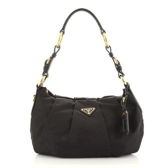 Prada Pleated Shoulder Bag Tessuto Medium