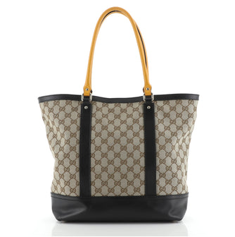 Gucci Open Tote GG Canvas and Leather Large