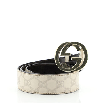 Gucci Interlocking G Belt Guccissima Leather Wide