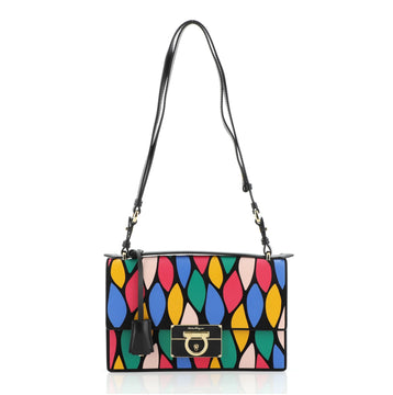 Salvatore Ferragamo Aileen Shoulder Bag Patchwork Leather with Suede Medium