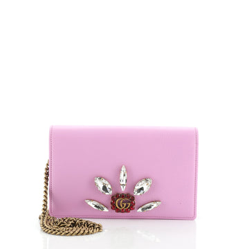 Gucci GG Marmont Chain Wallet Embellished Leather Mini