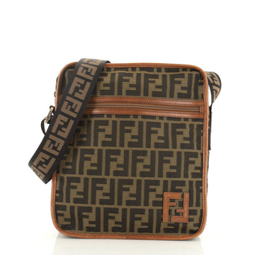 Fendi Zip Around Messenger Bag Zucca Canvas Medium