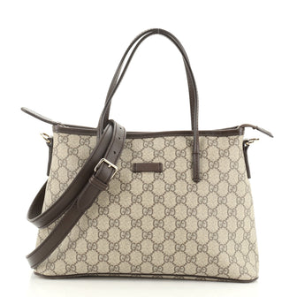Gucci Convertible Zip Tote GG Coated Canvas Small