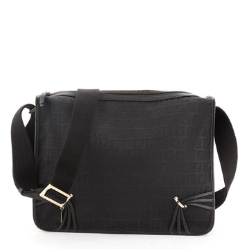 Fendi Vintage F Charm Messenger Bag Zucchino Canvas Medium