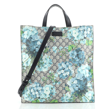 Gucci Convertible Soft Open Tote Blooms Print GG Coated Canvas Tall