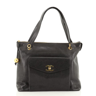 Chanel Vintage Front Pocket Tote Caviar Large