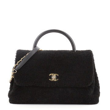 Chanel Coco Top Handle Bag Shearling Medium