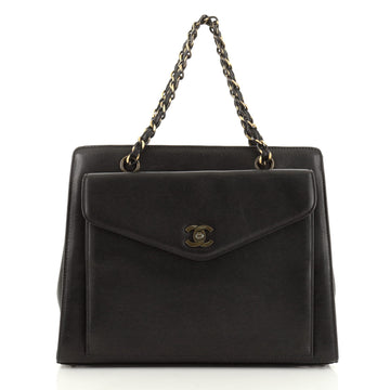 Chanel Vintage Front Pocket Tote Lambskin Medium