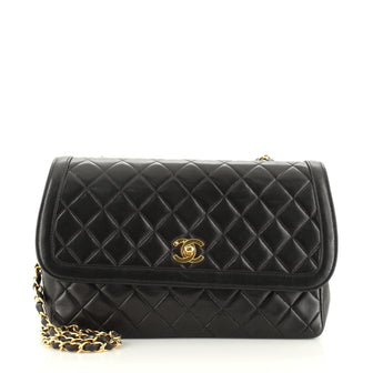 Chanel Vintage CC Chain Flap Bag Quilted Lambskin Large