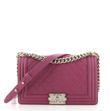 Chanel Boy Flap Bag Quilted Caviar Old Medium