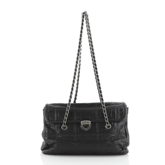 Prada Pushlock Chain Shoulder Bag Quilted Leather Medium