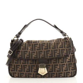 Fendi Fly Convertible Shoulder Bag Zucca Canvas
