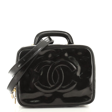 Chanel Vintage Timeless Zip Around Vanity Case Patent Small
