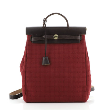 Hermes Herbag A Dos Backpack Waffle Canvas