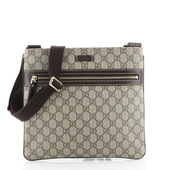 Gucci Flat Messenger Bag GG Coated Canvas Medium