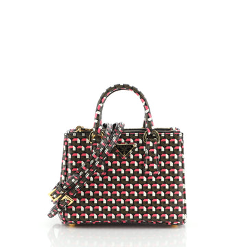 Prada Galleria Double Zip Tote Printed Saffiano Mini