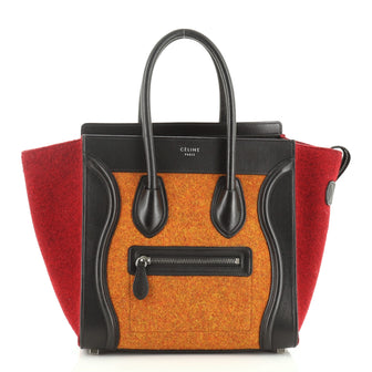 Celine Tricolor Luggage Bag Felt Micro