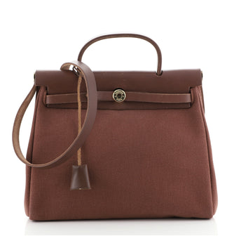 Hermes Herbag Toile and Leather PM