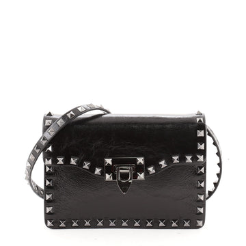 Valentino Rockstud Flip Lock Flap Bag Leather Small