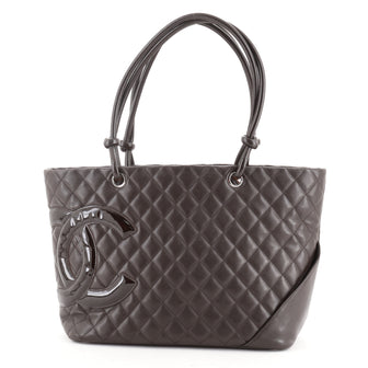 Chanel Cambon Tote Quilted Leather Large