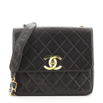 Chanel Vintage Square CC Flap Bag Quilted Lambskin Medium