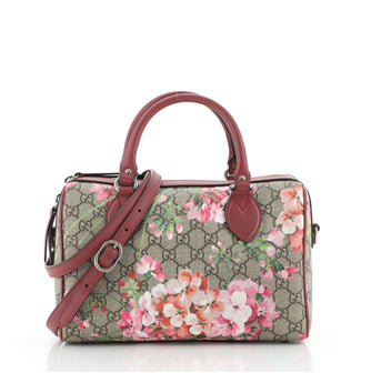 Gucci Convertible Boston Bag Blooms Print GG Coated Canvas Small