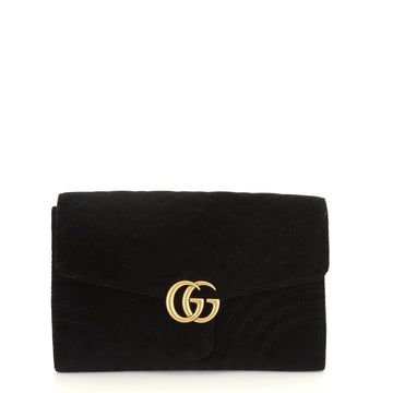 Gucci GG Marmont Flap Clutch Matelasse Velvet