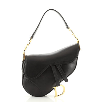 Christian Dior Saddle Handbag Leather Medium