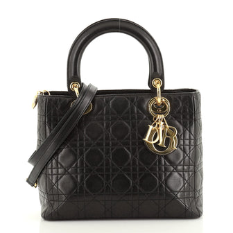 Christian Dior Vintage Lady Dior Bag Cannage Quilt Lambskin Medium