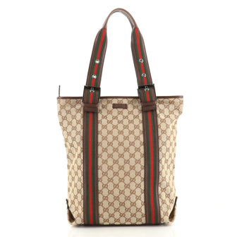 Gucci Belted Web Handle Tote GG Canvas Tall