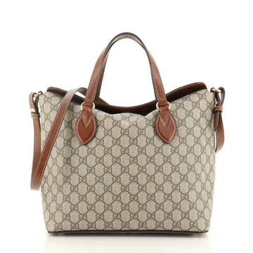 Gucci Signature Fold Over Tote GG Coated Canvas Medium