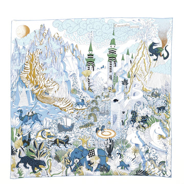 Hermes Cosmographia Universalis Scarf Printed Silk 90