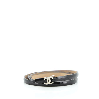 Chanel CC Logo Belt Patent Thin