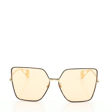 Gucci Hexagon Oversize Sunglasses Metal