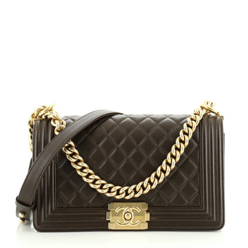 Chanel Boy Flap Bag Quilted Lambskin New Medium