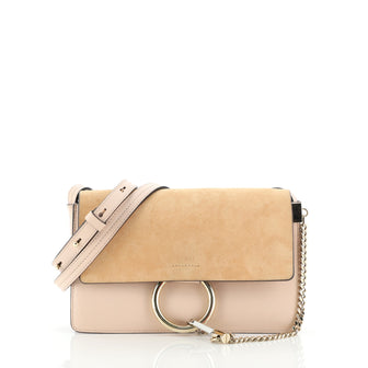 Chloe Faye Shoulder Bag Leather and Suede Small