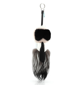 Fendi Karlito Bag Charm Fur with Leather