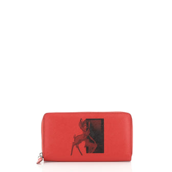 Zip Around Wallet Printed Coated Canvas Long