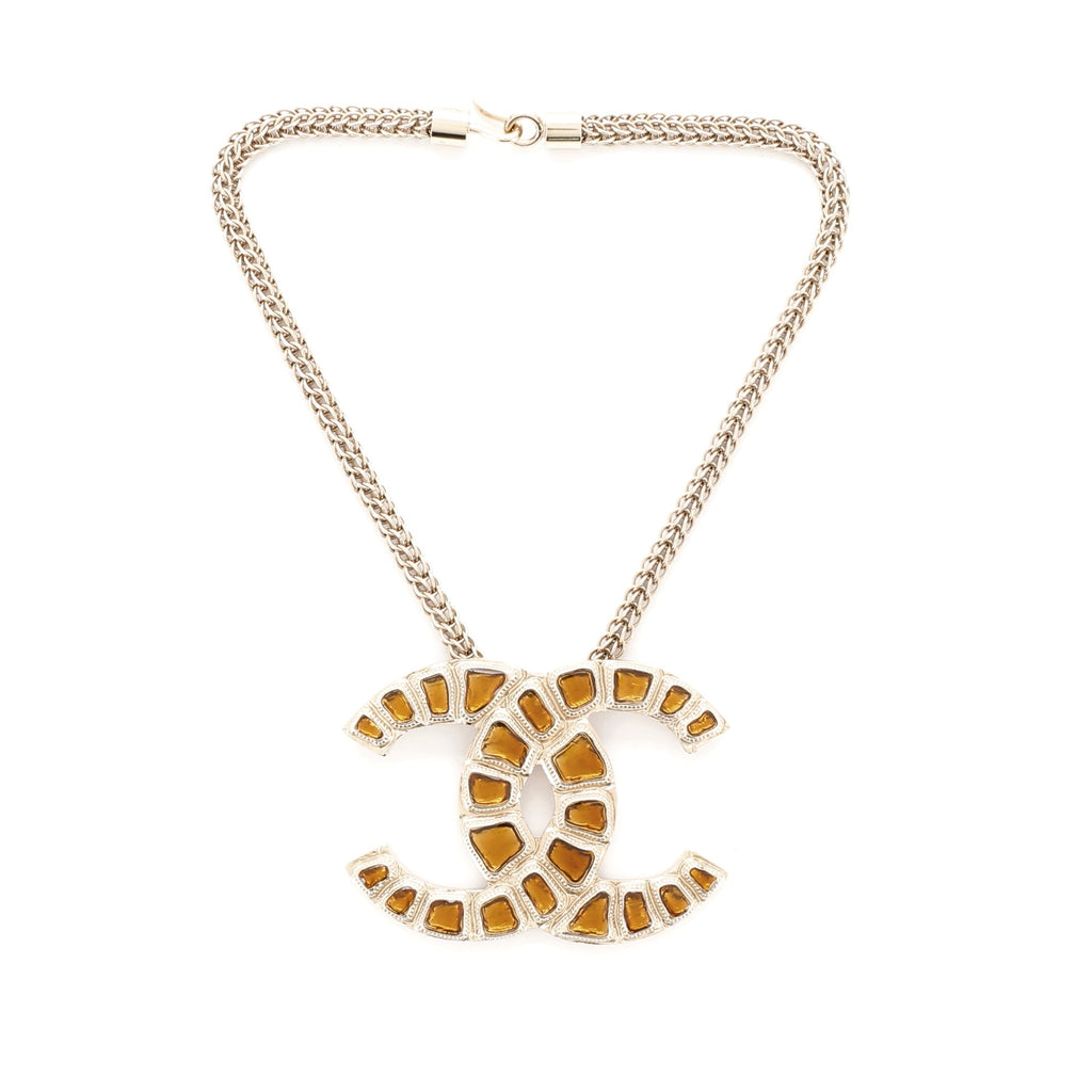 CHANEL Pearl Crystal CC Pendant Necklace Gold, FASHIONPHILE