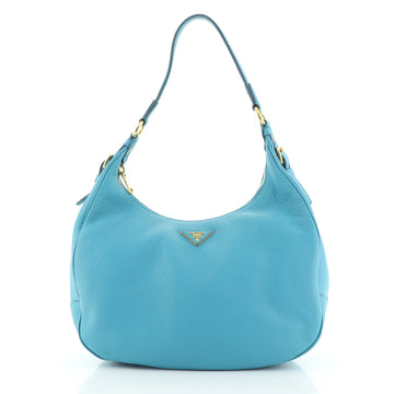 Prada Zip Top Hobo Vitello Daino Medium