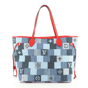 Louis Vuitton Neverfull Tote Damier and Monogram Patchwork Denim MM