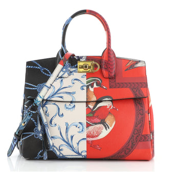 Salvatore Ferragamo Studio Satchel Printed Leather Medium