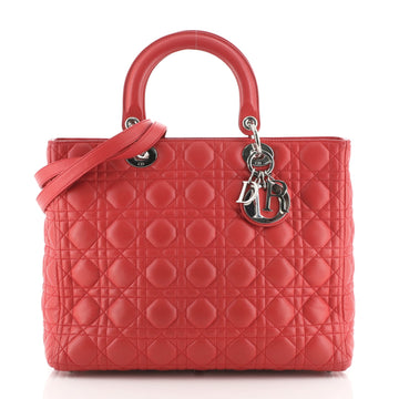 Christian Dior Vintage Lady Dior Bag Cannage Quilt Lambskin Large