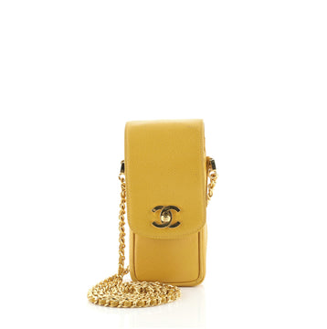 Chanel Vintage CC Phone Holder Crossbody Bag Caviar
