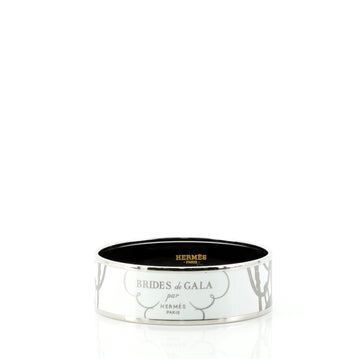Hermes Bangle Bracelet Printed Enamel Wide