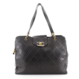 Chanel Vintage Supermodel Weekender Bag Quilted Leather Large